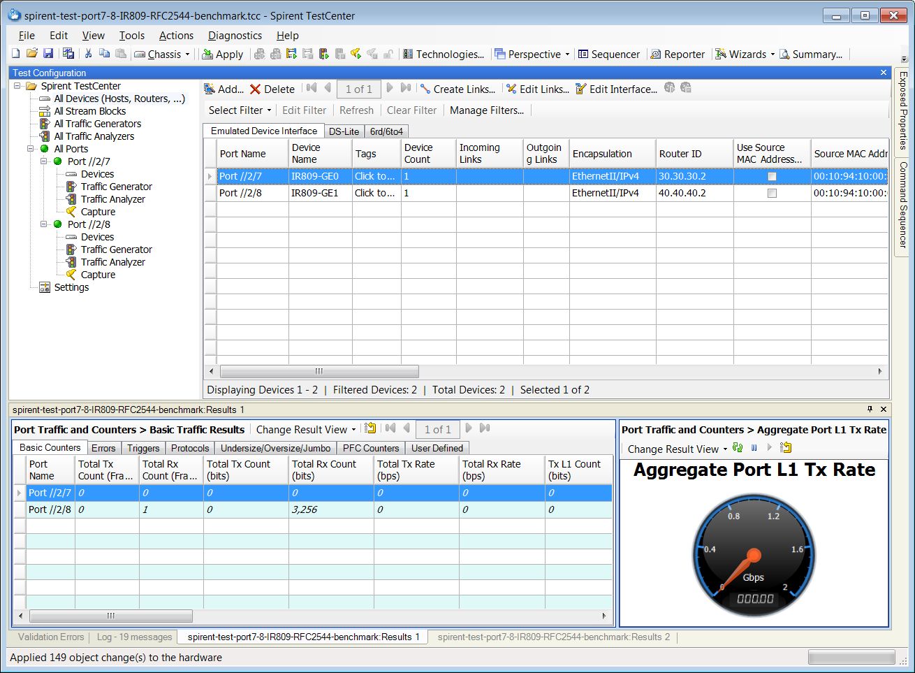 Spirent test app